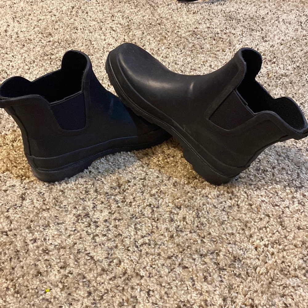 Black Ankle Rain Booties